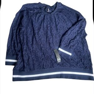 Massini Midnight Blue Lace Blouse